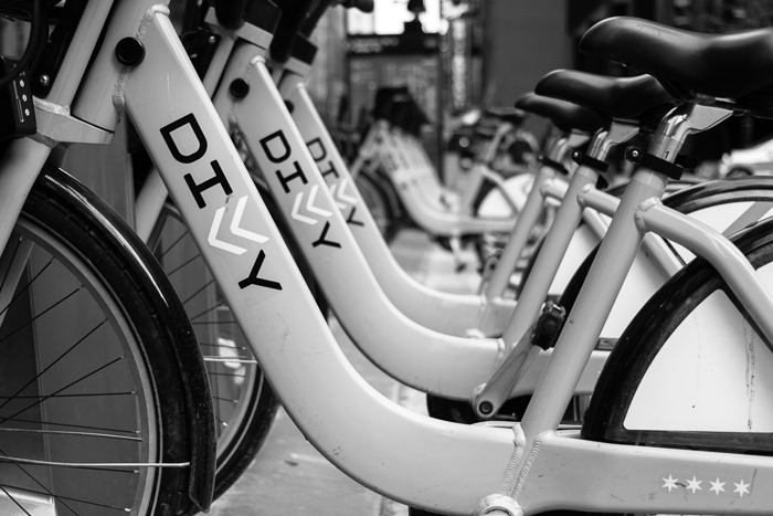 Divvy bikes at Federal Plaza, Chicago