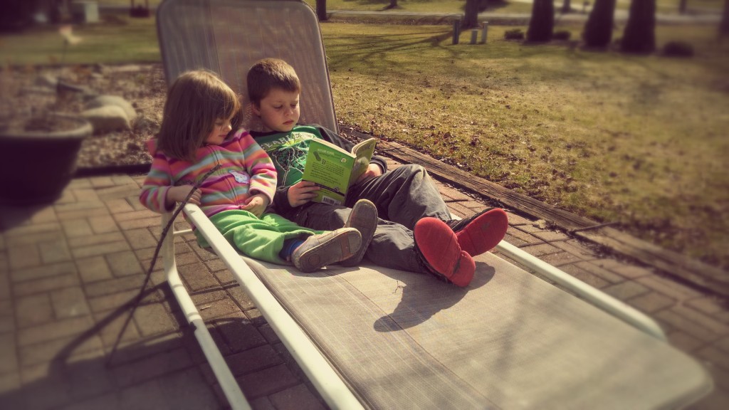 Nate and Lily hanging out in the backyard during one of the warmest days we've had in months.